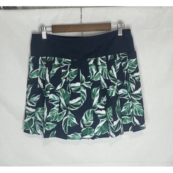 Tommy Bahama Active Skort Women’s M Leaf Print Navy Lined Shorts Pocket Stretch - Picture 2 of 12
